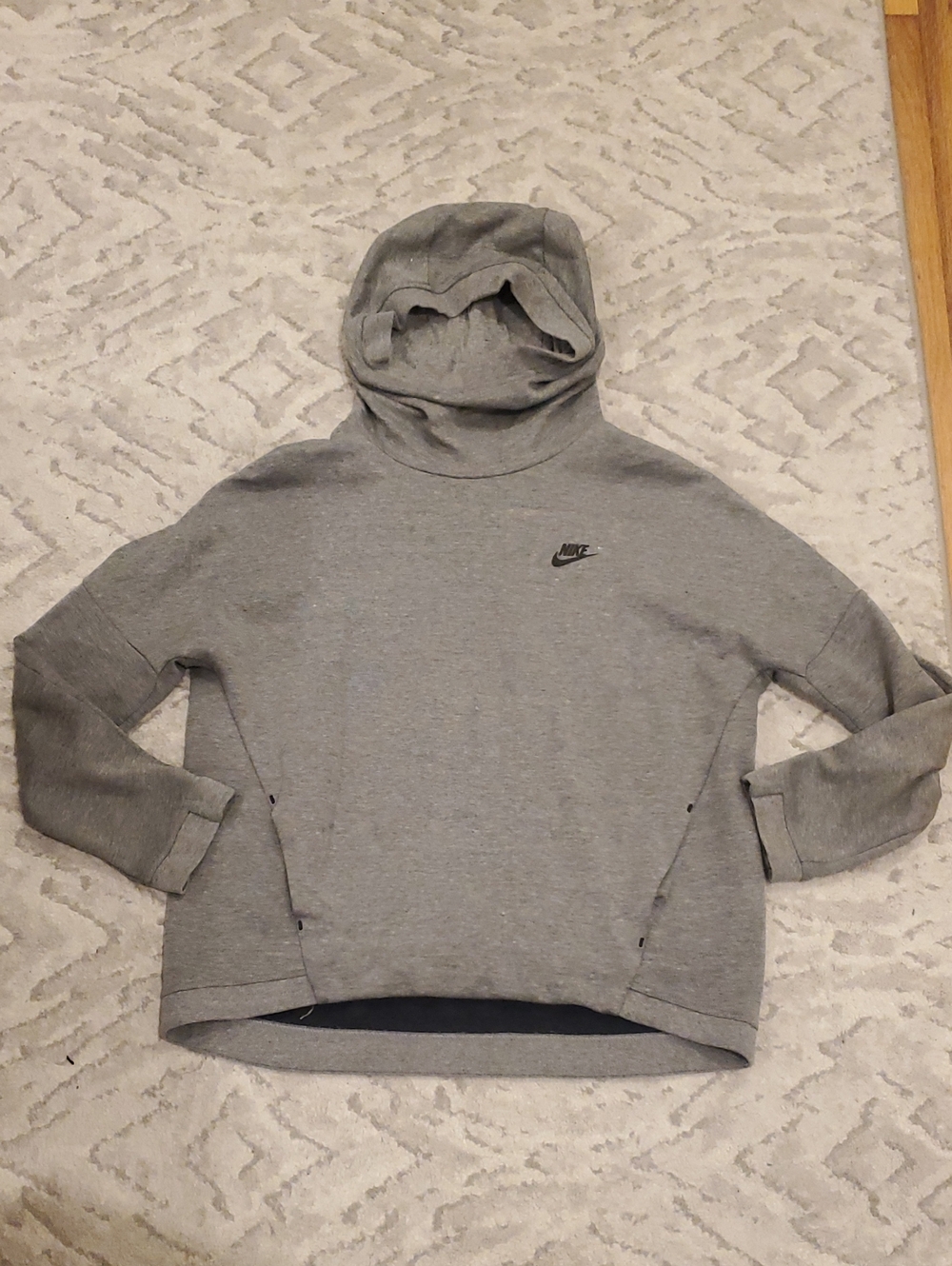 Nike Womens Funnel Grey Hooded Sweatshirt